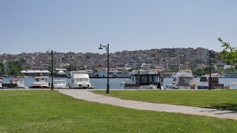 istanbul waterfront park with boats