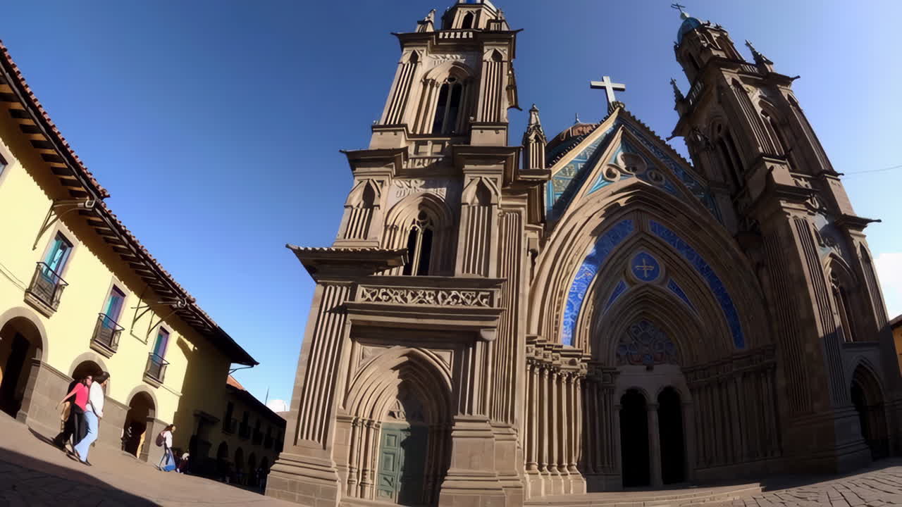 Grand Architectural Details of a Historic Church Building