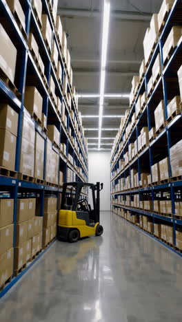 interior del almacén con carretilla elevadora