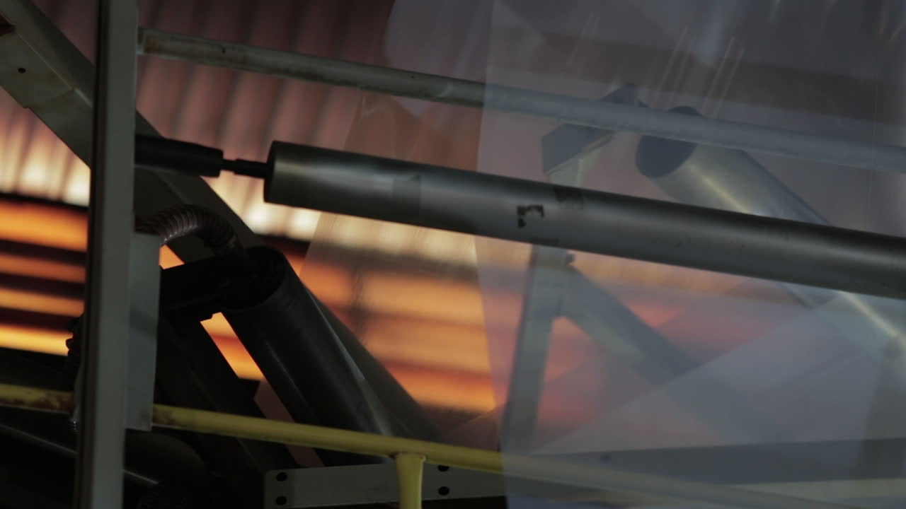 gran máquina de plástico en una fábrica