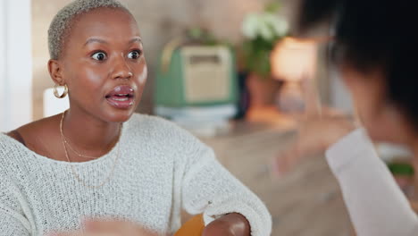 black woman gossip and talking with friends