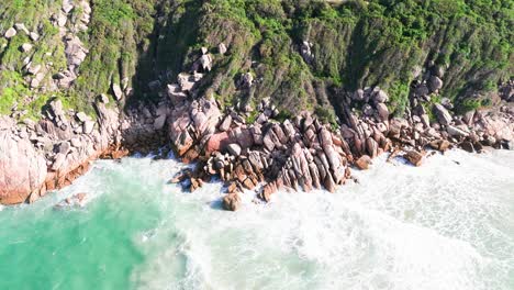 aerial view of the coast and the rocks in ninh hải district.