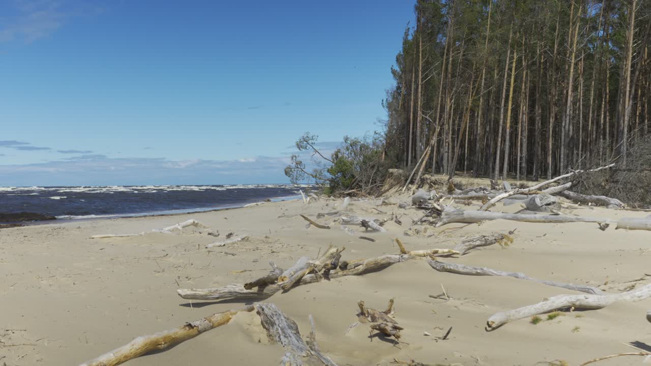 Leijalautailua Itämeren rannalla Latviassa keväällä