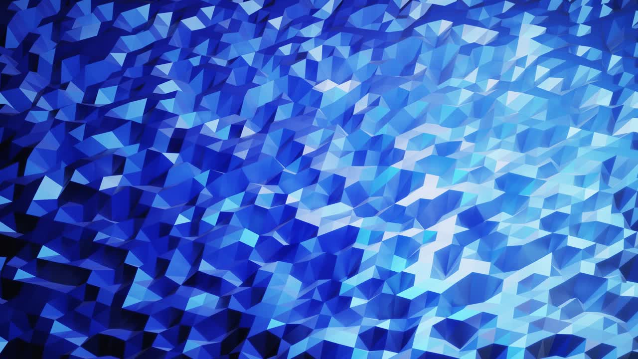 estilo creativo abstracto bajo fondo poli en 4k. ondas abstractas se mueven en superficie brillante en bucle. animación suave y sin costuras. simple geometría minimalista bg. color de gradiente azul