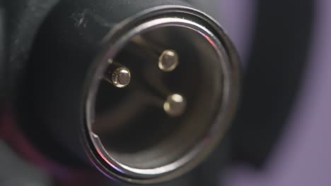 close-up of a microphone xlr connector