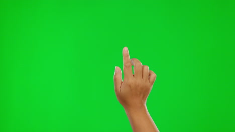 green screen, hand of user