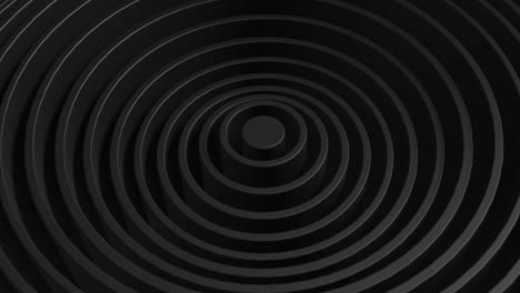 black minimalism abstract pattern of circles with the effect of displacement. white clean rings animation. abstract background for business presentation. seamless loop 4k 3d render.