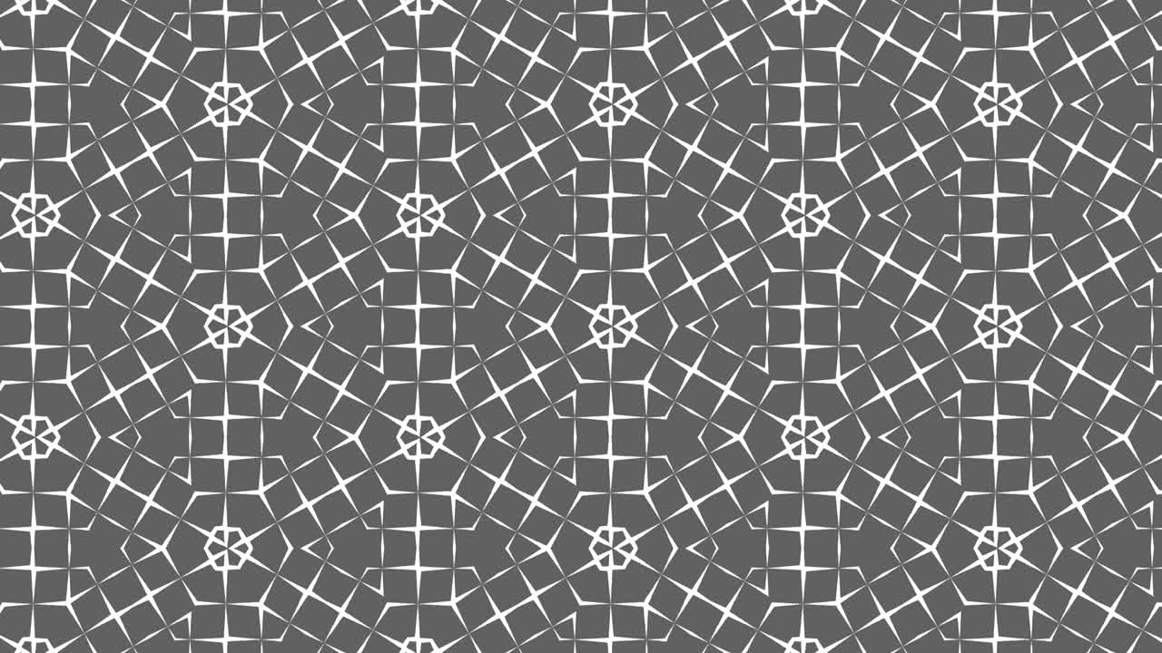 patrón gráfico en blanco y negro con efecto estroboscópico e hipnótico, mientras aumenta en tamaño y luego lo reduce.