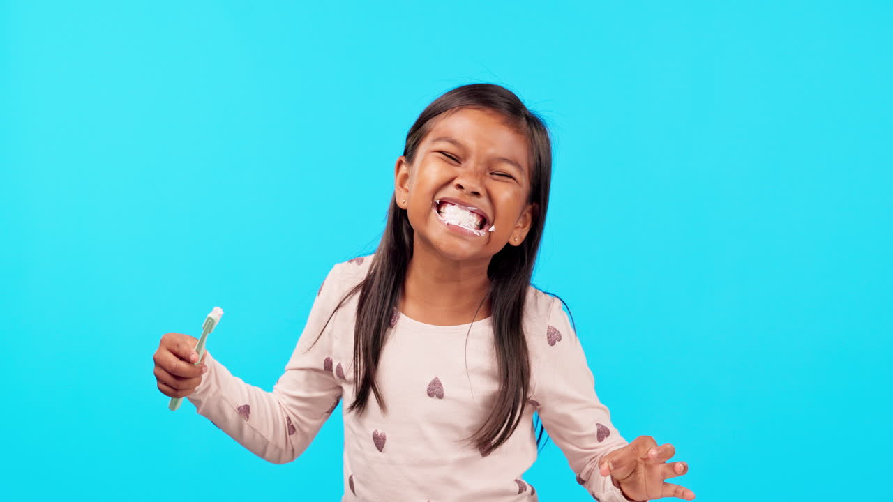 Smile, toothpaste and toothbrush for child
