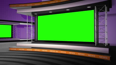 A-TV-Studio-with-Green-Screens