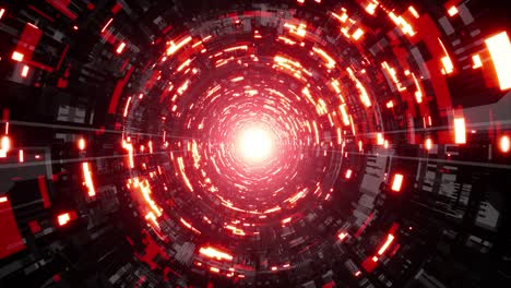 la luz roja brillante del túnel de ciencia ficción