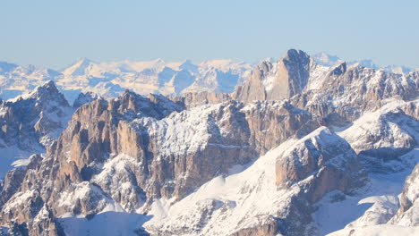 the snow covered mountains of the dolomite near to cortina d'ampezzo, italy