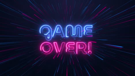 game over - neon text