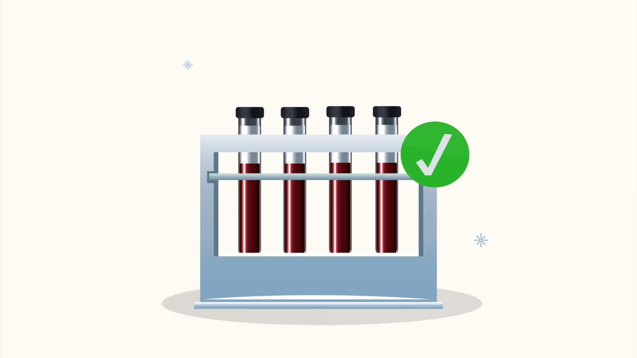 tubes test with blood animation