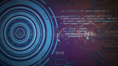 Animación-Del-Procesamiento-De-Datos-Y-Escaneo-Del-Alcance-Sobre-Una-Placa-De-Circuito-De-Computadora.