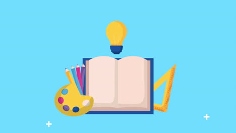 de vuelta a la temporada escolar con libros y conjuntos de iconos