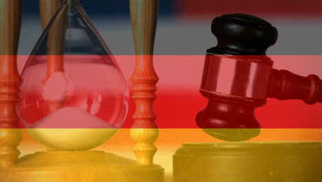 digital composite of germany flag and hourglass 4k