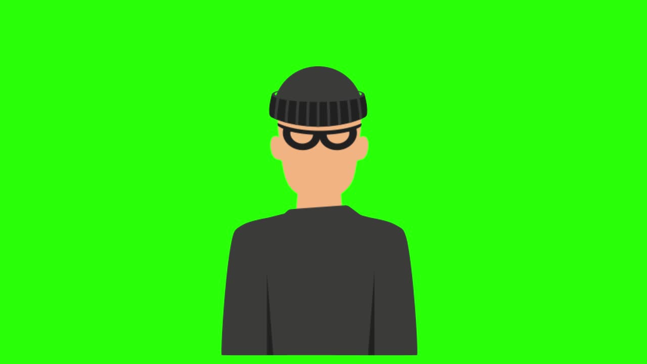 Green screen , avatar, robber | Premium Stock Video Footage