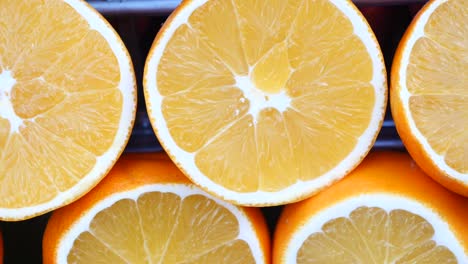 close-up of orange slices