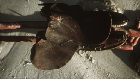 Rider-Leather-Saddle-on-fence-in-desert