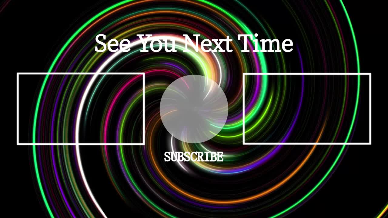 vórtice de neón tarjeta de finalización pantalla de finalización gráficos de movimiento