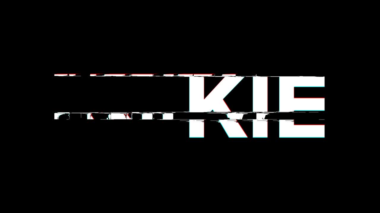 efecto de glitch de kiev texto distorsión de televisión digital animación en bucle de 4k