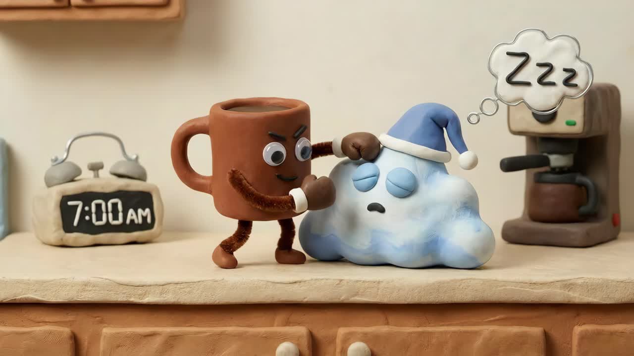 Claymation Coffee vs Sleepy Cloud