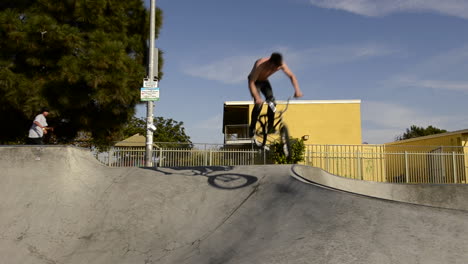 bmx bike jump at belvedere skate park in east los angeles california