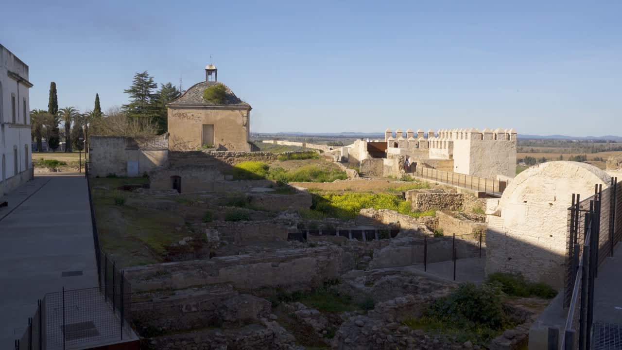Badajoz castle interior in Spain