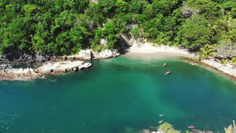 bay with boats in zihuatanejo mexico