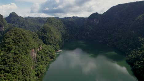 tranquil view of freshwater lagoon of dayang bunting island, langkawi, malaysia