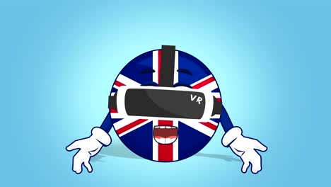 cartoon great britain united kingdom  virtual reality with face animation with alpha matte