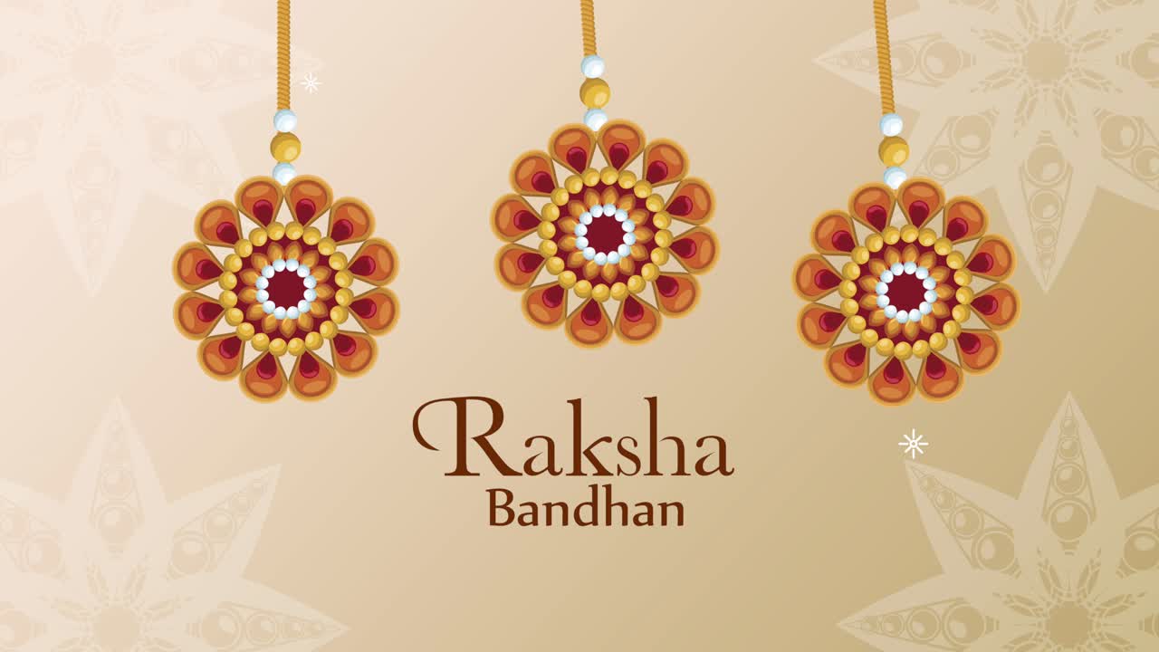 celebración de raksha bandhan letras con decoración colgado