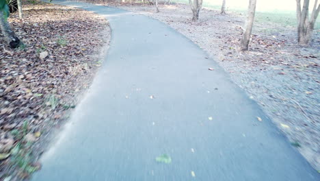moving down on a pathway on a bike with no reference, essentially floating