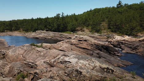 Slow-pan-of-wide-vista-of-Moon-River-Falls