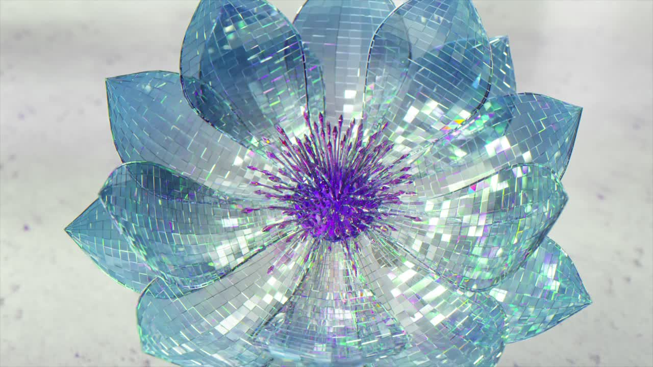 flor cristalina renderizada en 3d