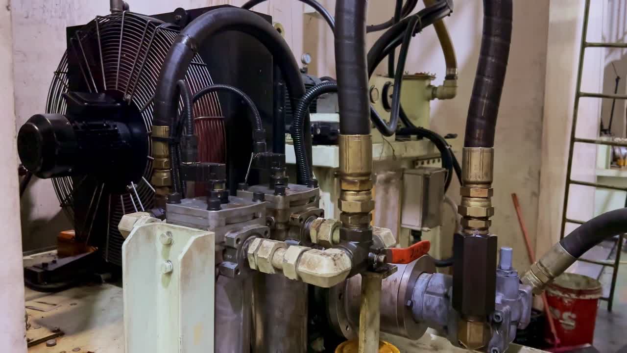 Machine control room in a modern factory_pan shot