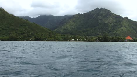 view of moorea island from the ocean side