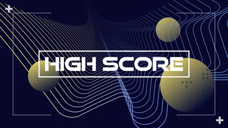 animation of high score text over shapes on black background