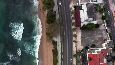 aérea de arriba hacia abajo adelante de santo domingo malecón paseo marítimo
