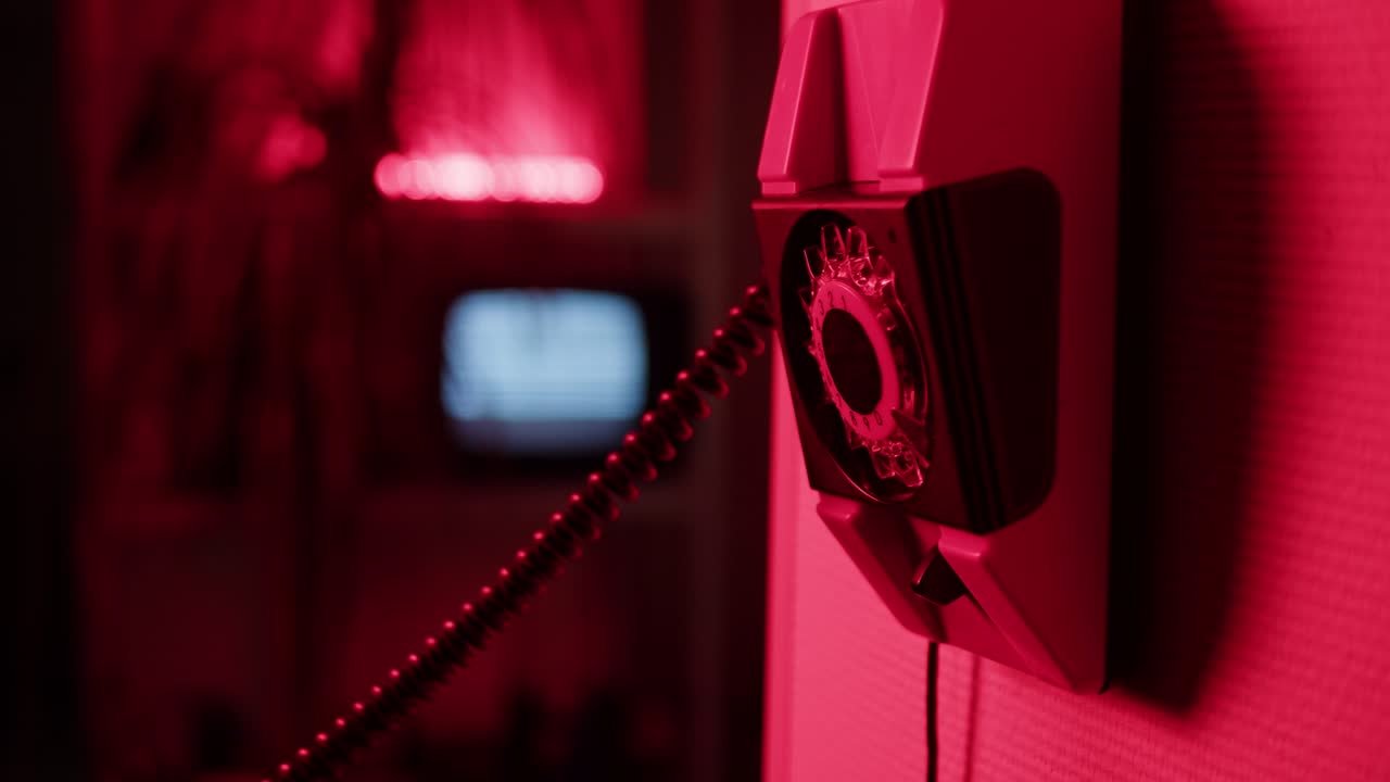 Red Light Retro Phone Interaction