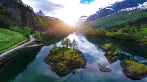 aerial footage from beautiful nature norway.