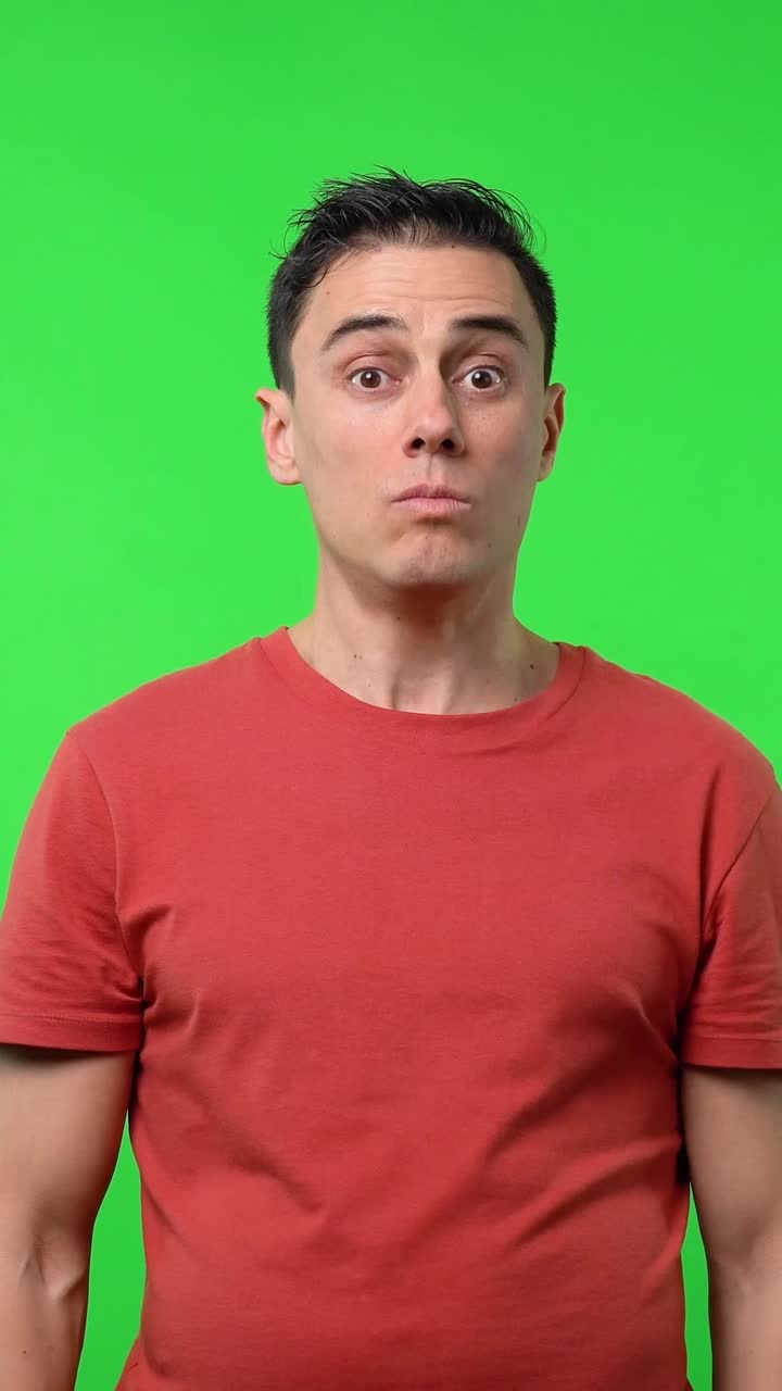 Man making facial expressions