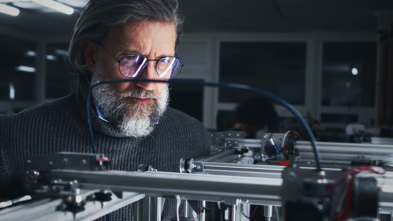 Senior Engineer Working on 3D Printers