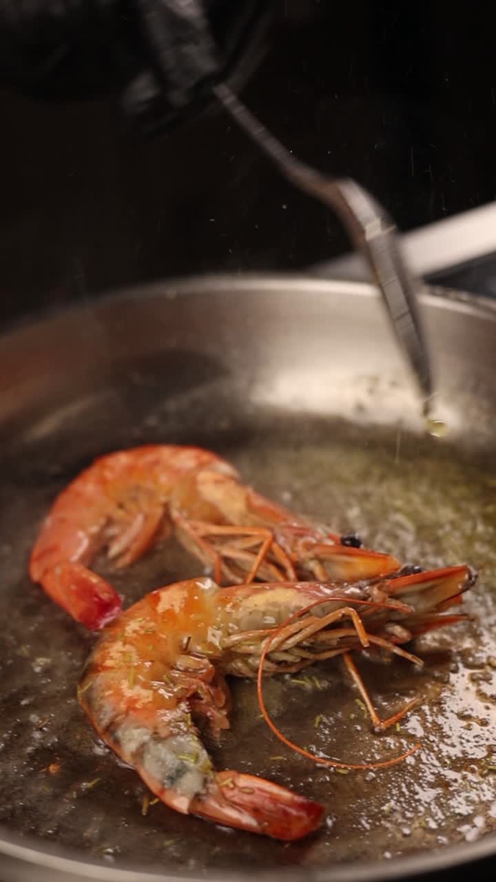 Chef Cooking Shrimp