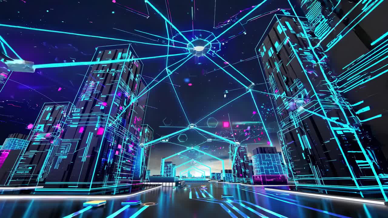 el paisaje urbano cyberpunk futurista