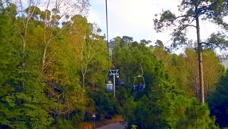 4k drone footage, aerial view of patriata murree, lush green pine trees forest landscape and patriata chairlift, new murree, punjab, pakistan, 4k forest videos,