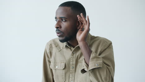 man listening carefully