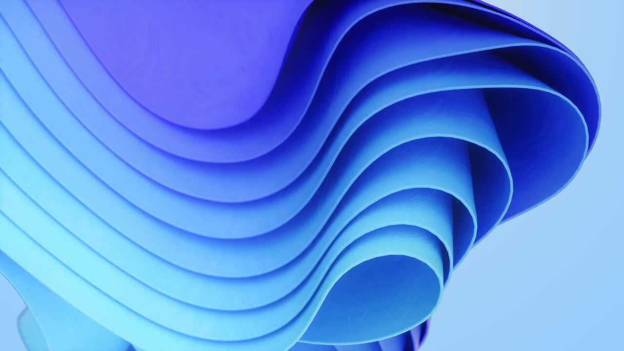 Abstract satisfying loop animation of colorful waves. 3d render of wavy cloth.