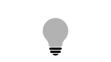 lamp bulb with lightning, turns on and off, simple flat icon, colors – yellow, red, green. animated idea, energy, power sign.